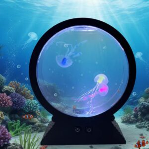 LED Jellyfish Sensory Lamp for Sensory Rooms, Autism Support and Special Educational Needs Spaces, Color-Changing Calming Mood Light with Floating Jellyfish