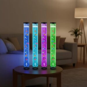 LED Bubble Tube Sensory Lamp for Sensory Rooms, Autism Support and Special Educational Needs Spaces, Color-Changing Interactive Aquarium Light with Floating Fish