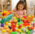 70 PCS Cutting Play Food Toy for Kids Kitchen, Pretend Fruit &Vegetables Accessories with Shopping Storage Basket, Plastic Mini Dishes, Educational Toy for Toddler Children Birthday Gift